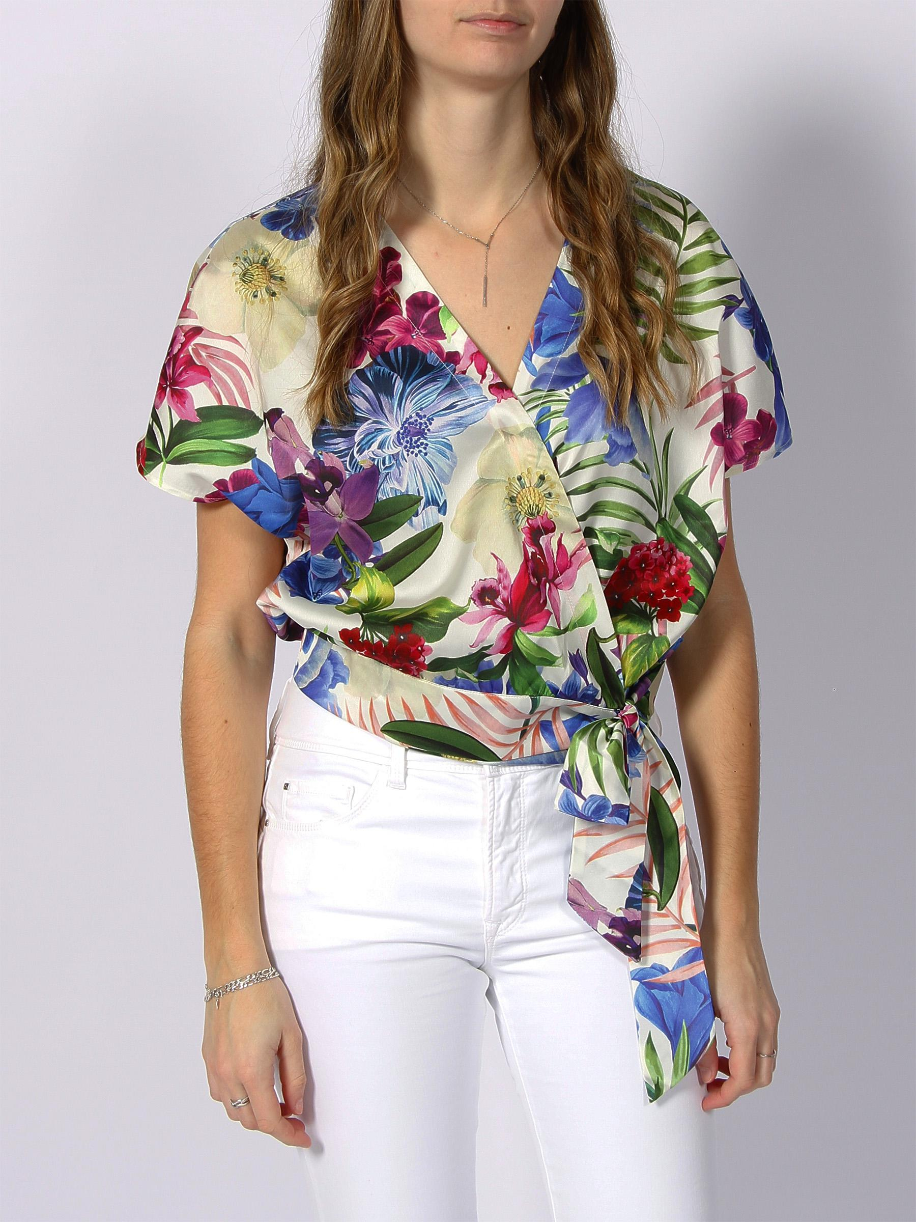 T-shirt à noeud floral alva multicolore femme - Guess
