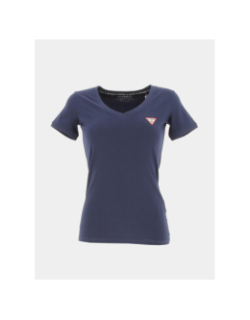 T-shirt mini triangle bleu marine femme - Guess