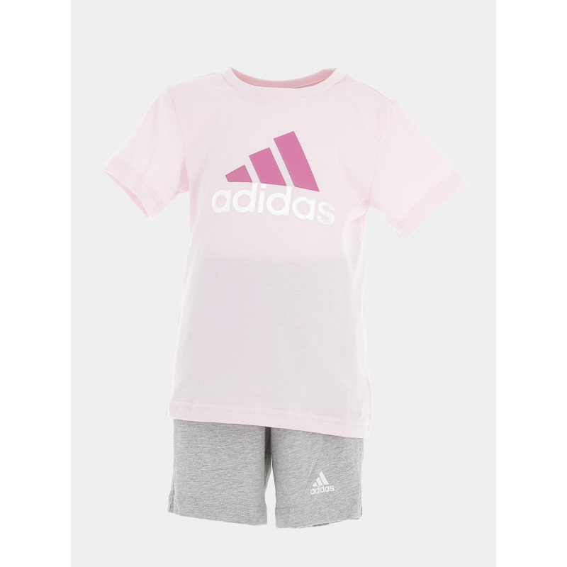 Ensemble t-shirt short performance rose gris enfant - Adidas