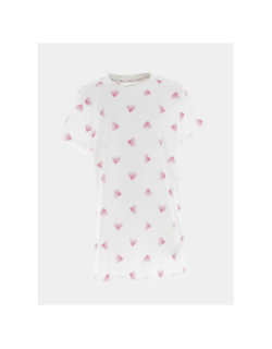 T-shirt multi-logo bluv blanc rose fille - Adidas