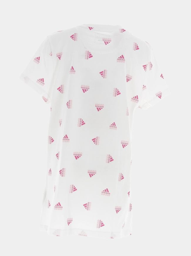 T-shirt multi-logo bluv blanc rose fille - Adidas