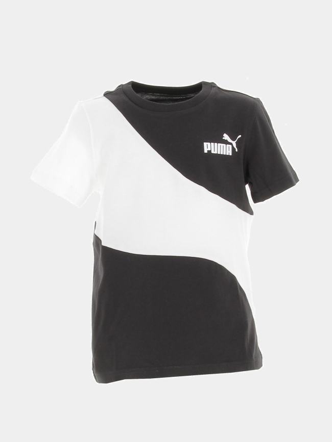 T-shirt colorblock cat noir blanc enfant - Puma