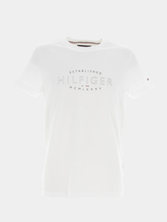 T-shirt curve logo blanc homme - Tommy Hilfiger