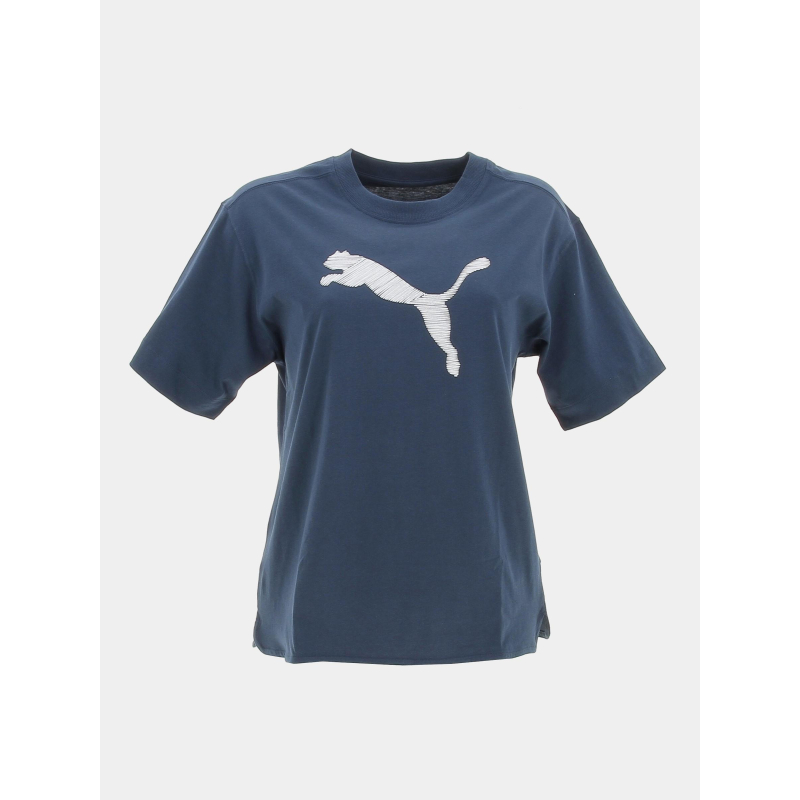 T-shirt cat logo bleu marine femme - Puma