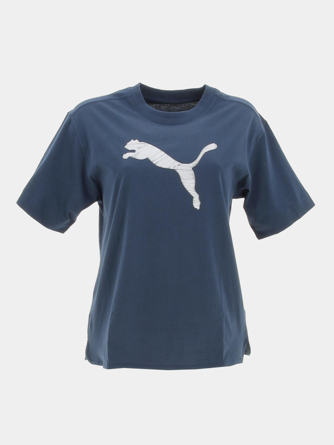 T-shirt logo cat bleu marine femme - Puma