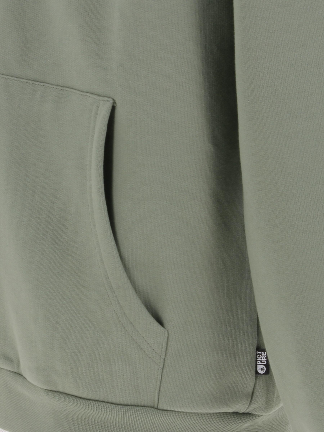 Sweat zippé à capuche basement vert kaki homme - Picture