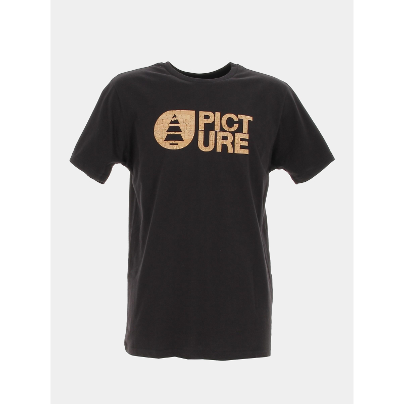 T-shirt logo en liège noir homme - Picture