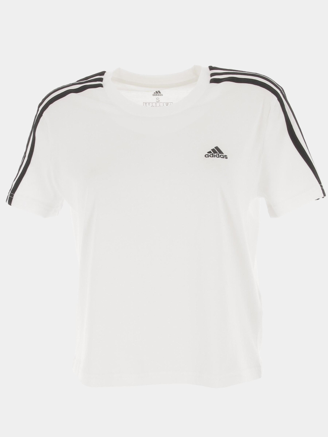 T-shirt sport crop blanc femme - Adidas