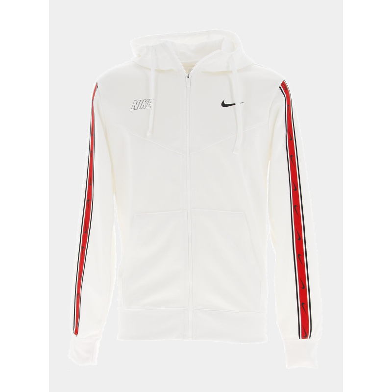 Sweat à capuche zippé repeat blanc homme - Nike