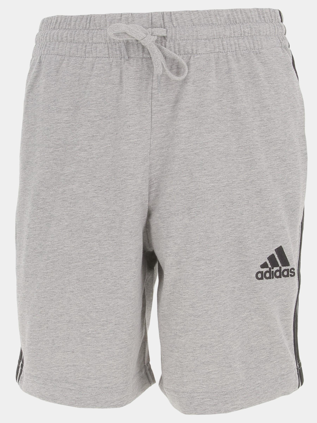 Short de sport 3 bandes gris homme - Adidas