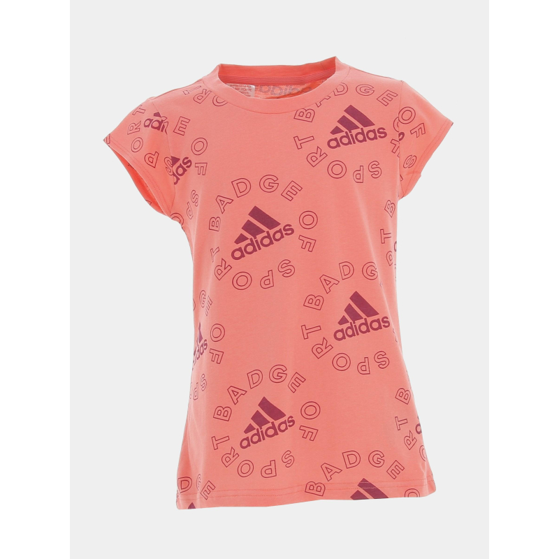 T-shirt de sport logo essential rose fille - Adidas