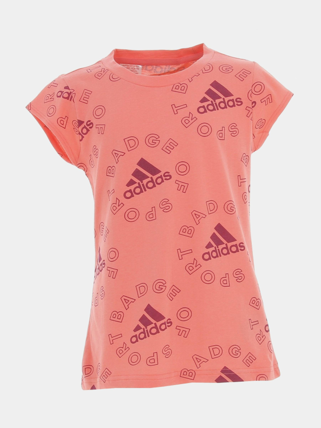 T-shirt de sport logo essential rose fille - Adidas