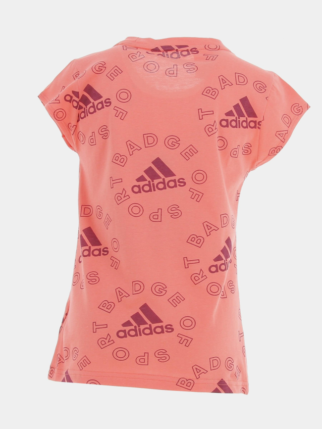 T-shirt de sport logo essential rose fille - Adidas