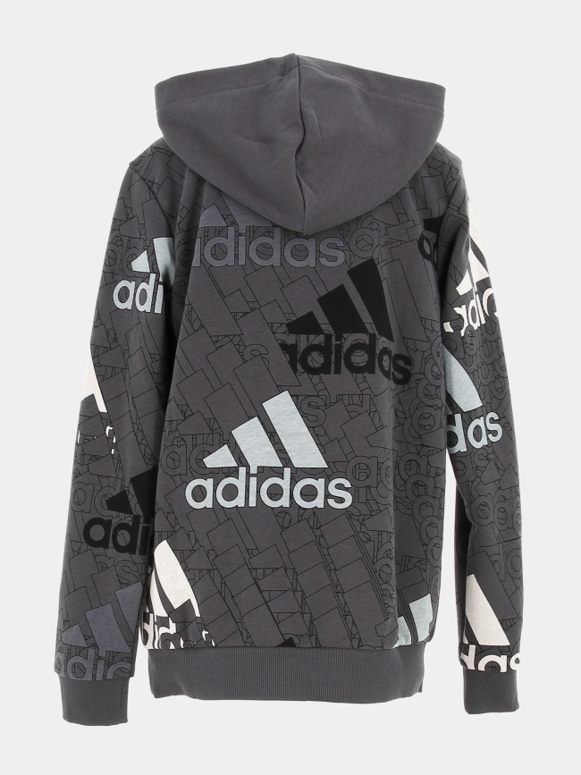 Sweat à capuche logo gris garçon - Adidas
