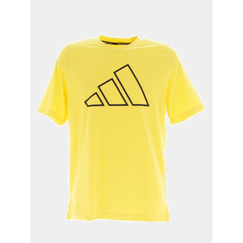 T-shirt de sport ti 3 barres jaune homme - Adidas