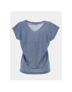 T-shirt top silvery paillettes bleu femme - Only