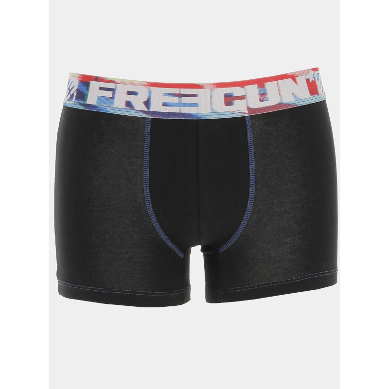 Boxer coton bio glitch noir homme - Freegun