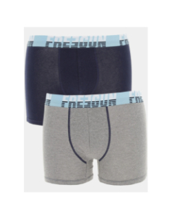 Pack 2 boxers bleu marine/gris homme - Freegun