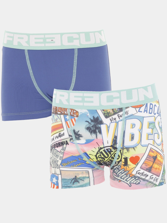 Pack 2 boxers surf multicolore garçon - Freegun