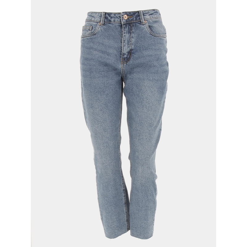 Jean droit bas effilochés brenda bleu femme - Véro Moda