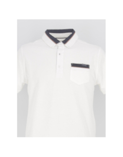 Polo fast col pois blanc homme - Deeluxe