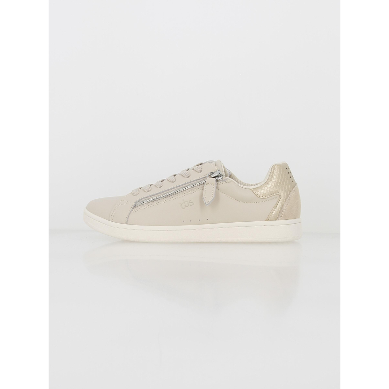 Baskets basses zip beige femme - Tbs