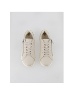 Baskets basses zip beige femme - Tbs
