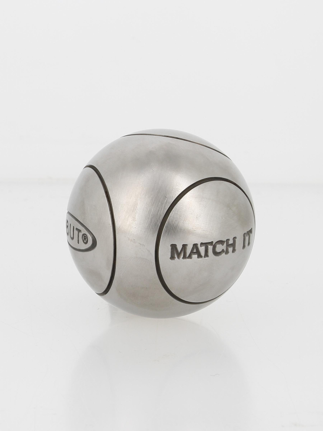 Boules de pétanque Match IT Inox 74mm 1 strie - Obut - 700g