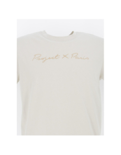 T-shirt logo velours beige - Project X Paris
