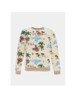 Sweat active allover vacances beige enfant - Guess