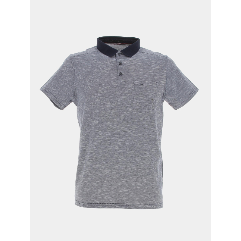 Polo barcock strié bleu marine homme - Sun Valley