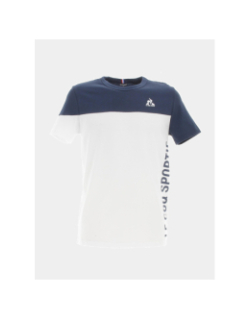 T-shirt bicolore blanc bleu marine homme - Le Coq Sportif