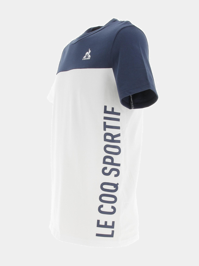 T-shirt bicolore blanc bleu marine homme - Le Coq Sportif