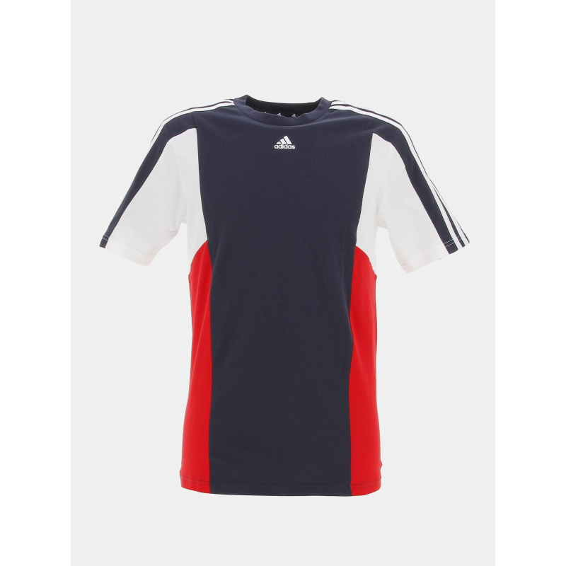 T-shirt tricolore 3 stripes bleu blanc rouge garçon - Adidas