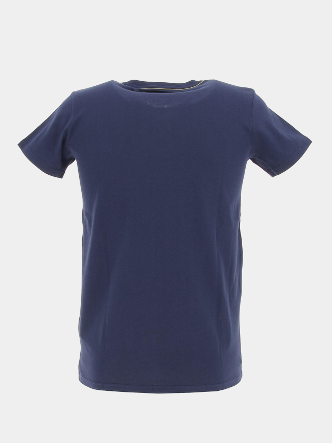 T-shirt éco logo bleu marine jaune enfant - Guess