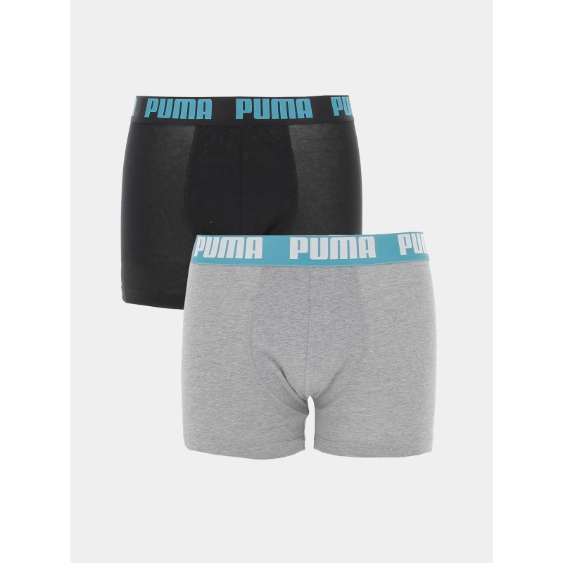 Pack 2 boxers basic stretch noir gris homme - Puma