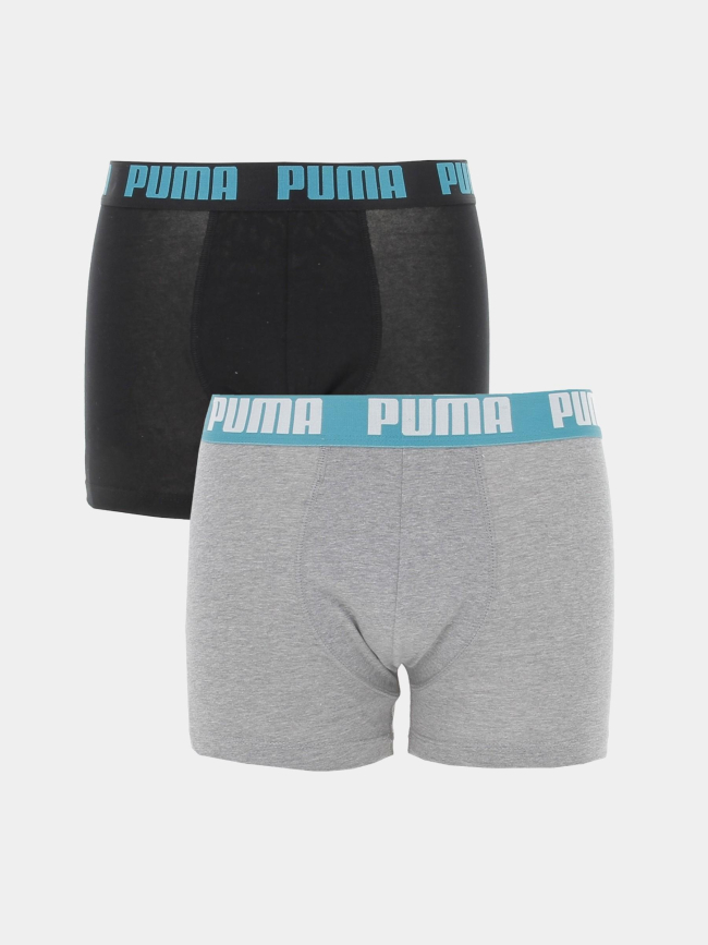 Pack 2 boxers basic stretch noir gris homme - Puma