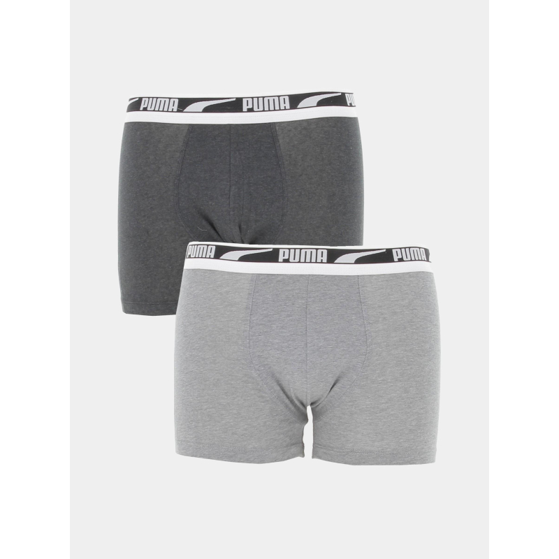 Pack 2 boxers basic stretch gris homme - Puma