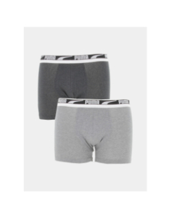 Pack 2 boxers basic stretch gris homme - Puma