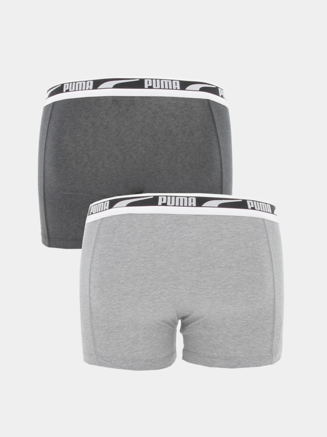 Pack 2 boxers basic stretch gris homme - Puma