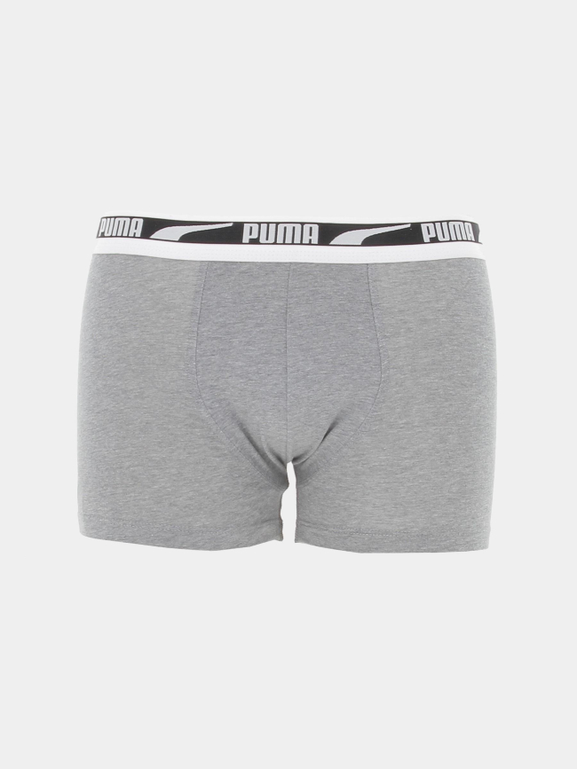 Pack 2 boxers basic stretch gris homme - Puma