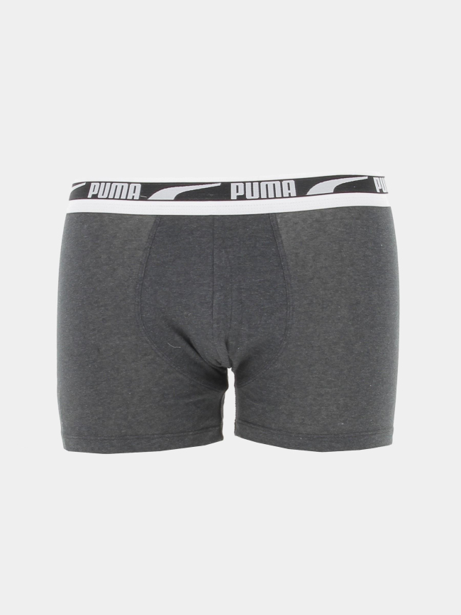 Pack 2 boxers basic stretch gris homme - Puma