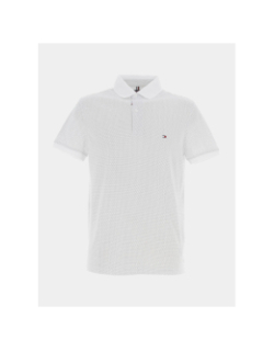 Polo micro print blanc homme - Tommy Hilfiger