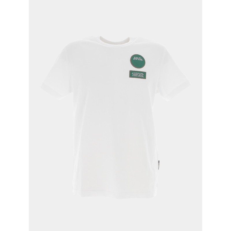T-shirt badge vert blanc homme - G Star