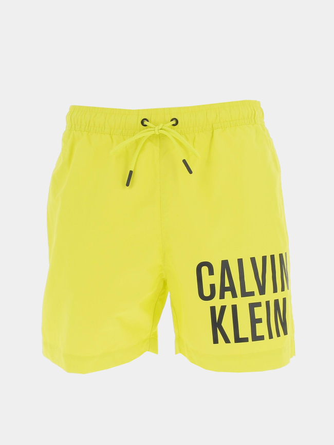 Short de bain medium logo jaune homme - Calvin Klein