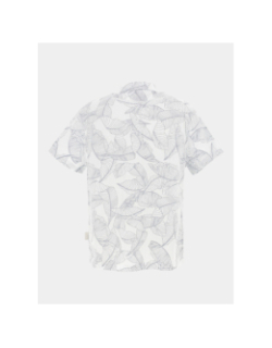 Chemise rayée à fleurs collins blanc bleu homme - Guess