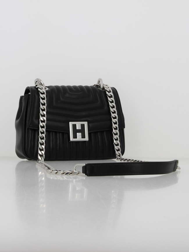 Sac bandoulière matelassé jodie noir femme - Hugo