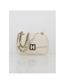 Sac bandoulière matelassé jodie écru femme - Hugo