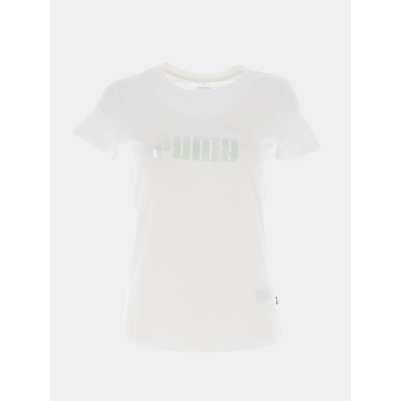 T-shirt essential holographique blanc femme - Puma
