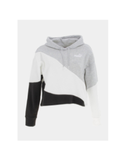 Sweat crop cat colorblock gris noir blanc femme Puma wimod